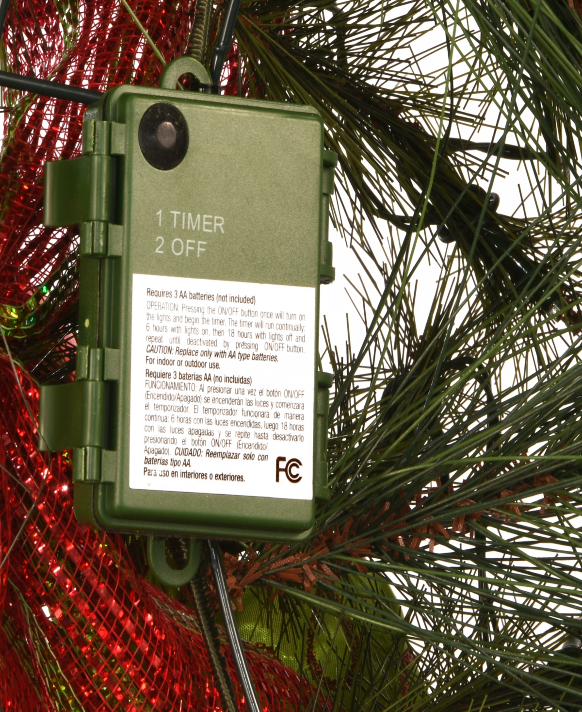 National Tree Company Ornament Wreath with Battery Operated Led Lights