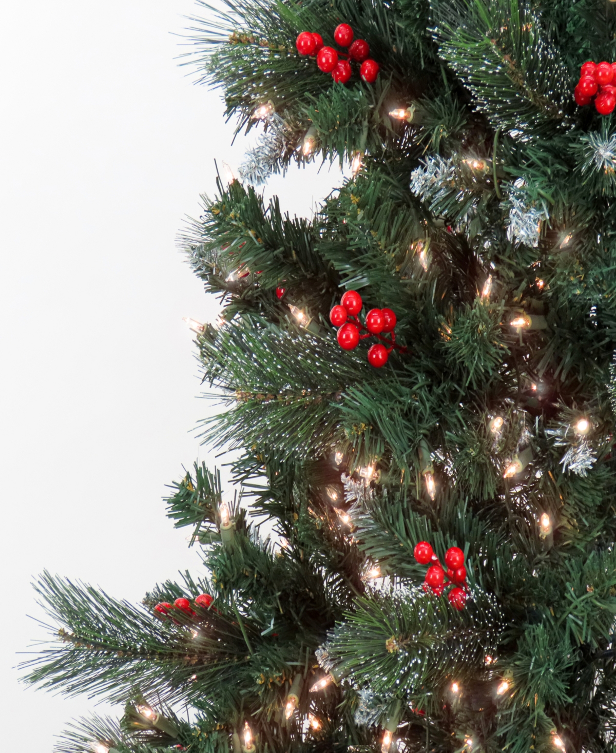 National Tree Company 7.5' Pre-lit Artificial Meadowlark Pencil Hinged Tree, 750 Clear Lights- Ul In Green