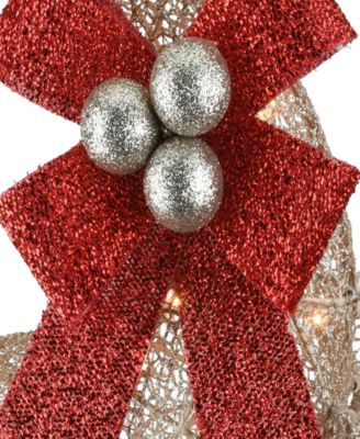 Champagne Reindeer and Sleigh with Clear Lights