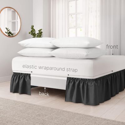 Ruffled Elastic Wrap Around Bedskirt 12 Inch Drop - Full