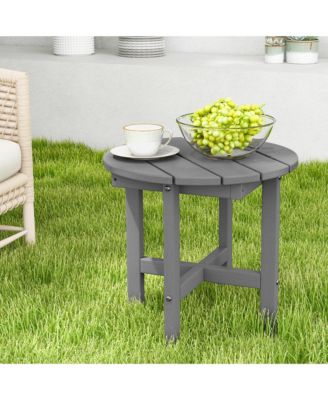 Patio 18'' Adirondack Round Side Table All Weather HDPE End Table Outdoor