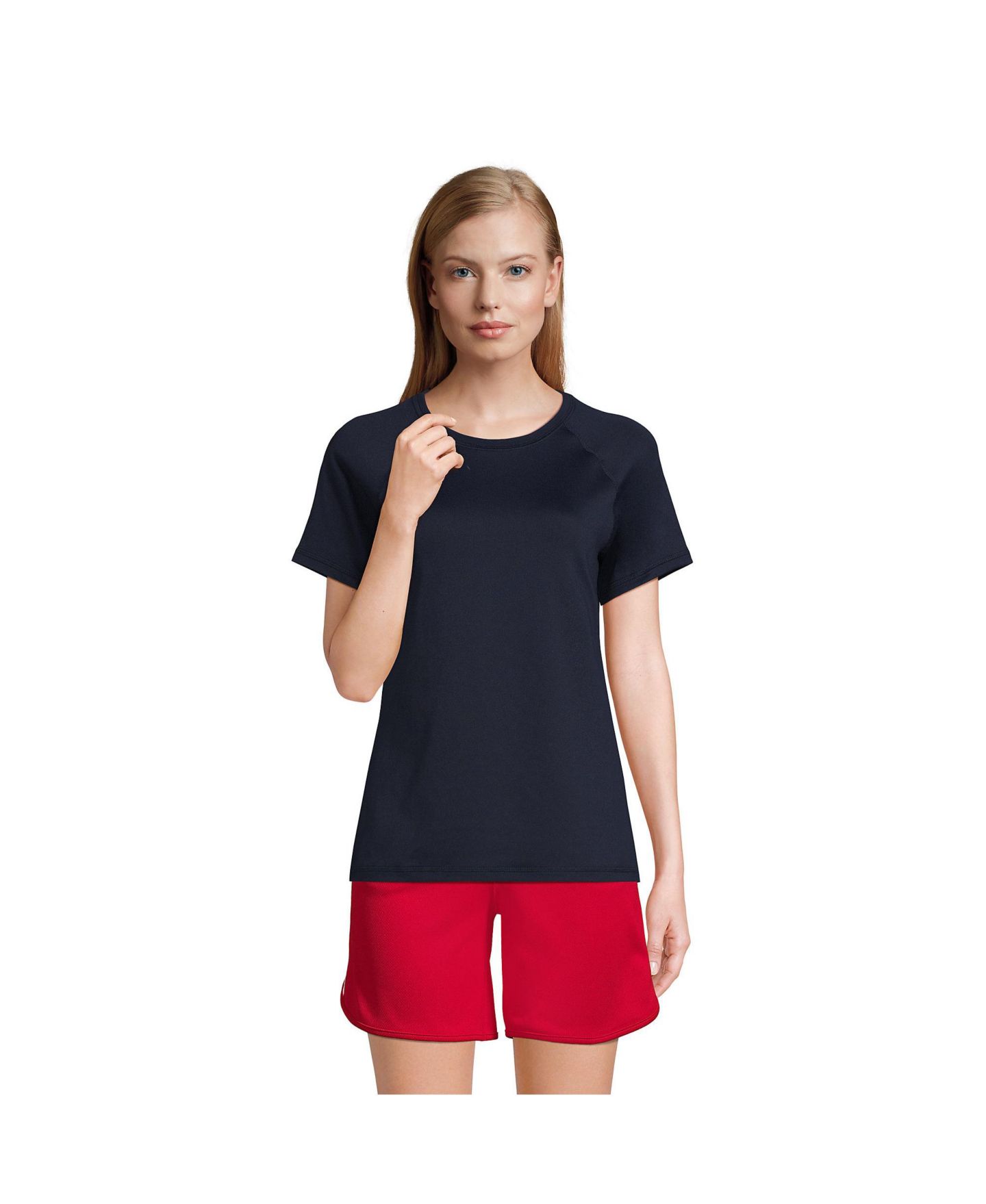 Женская футболка Lands' End Short Sleeve Active, цвет: Тёмно-синий — фото 2