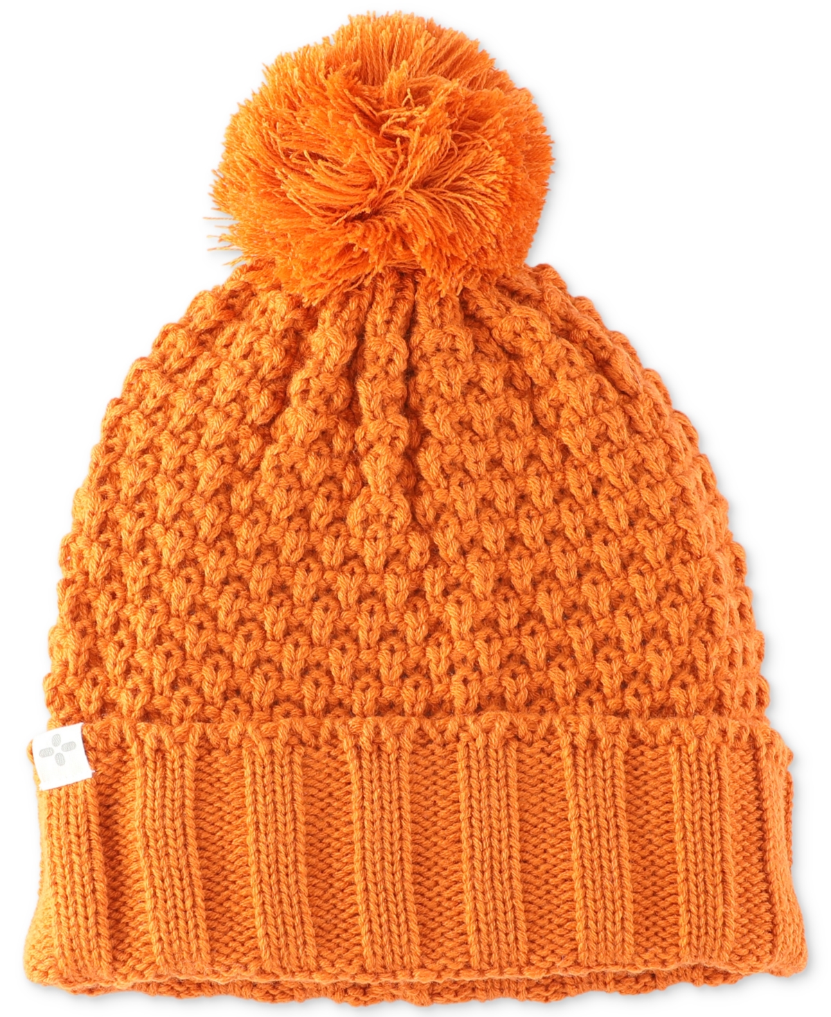 Sun + Stone Men's Textured-knit Cuffed Pom-pom Beanies, Created For Macy's In Sunset