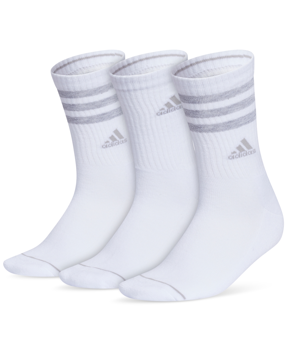 Adidas Originals Women's 3-pk. Cushioned 3-stripe 3.0 Crew Socks In White