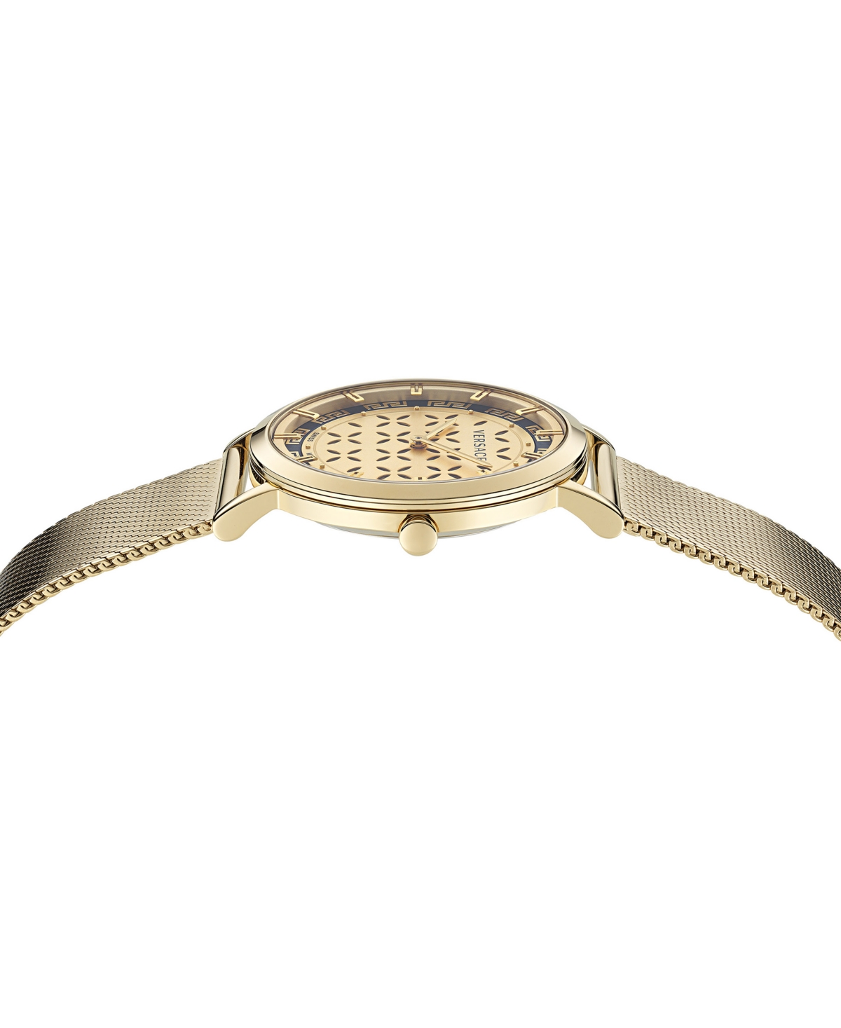Shop Versace Women's Swiss New Generation Gold Ion Plated Stainless Steel Mesh Bracelet Watch 36mm In Ip Yellow Gold