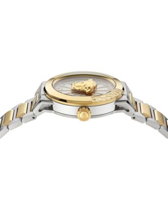 Women's Swiss Medusa Infinite Diamond (1/6 ct. t.w.) Two-Tone Stainless Steel Bracelet Watch 38mm