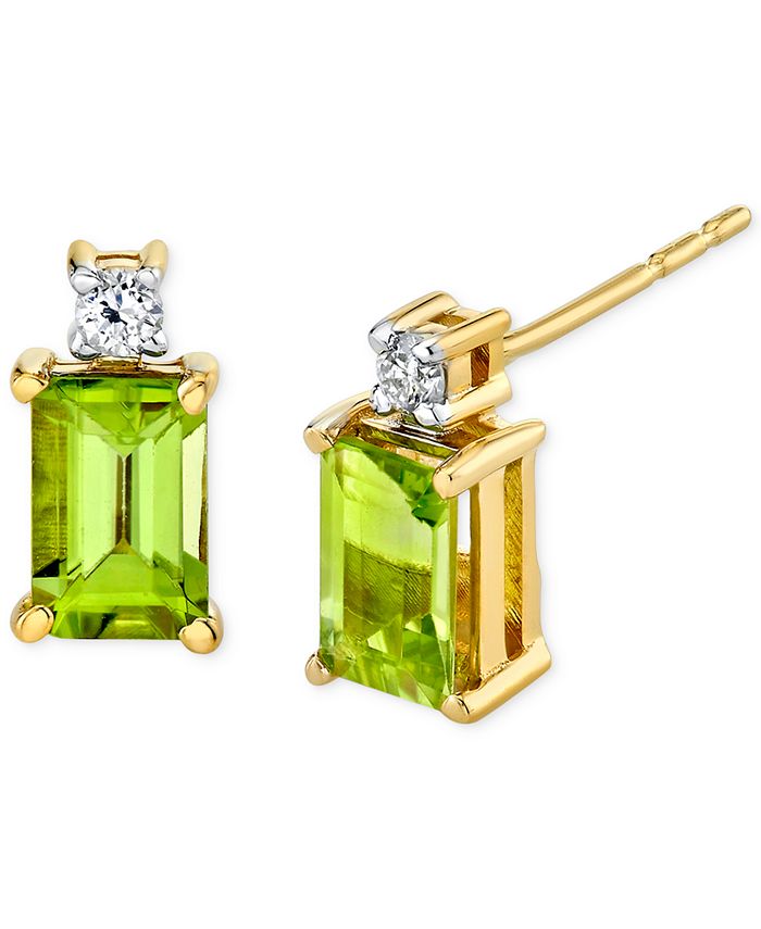 Macy s Peridot 1 1 3 ct. t.w. Diamond 1 20 ct. t.w. Stud