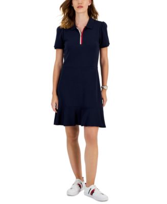 tommy hilfiger stretch cotton polo dress Tommy Hilfiger Striped Cotton Stretch Polo Dress - Heritage Pink - 75% Off