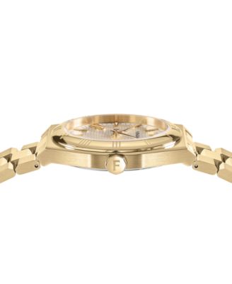 Salvatore Men's Swiss Vega Upper East Gold Ion Plated Stainless Steel Bracelet Watch 40mm