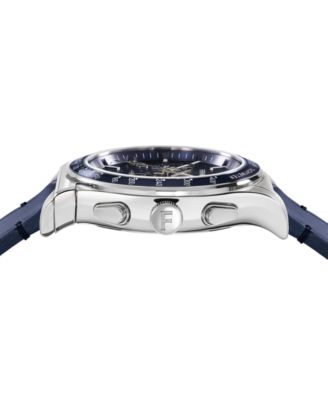 Salvatore Men's 1927 Swiss Chronograph Blue Leather Strap Watch 42mm