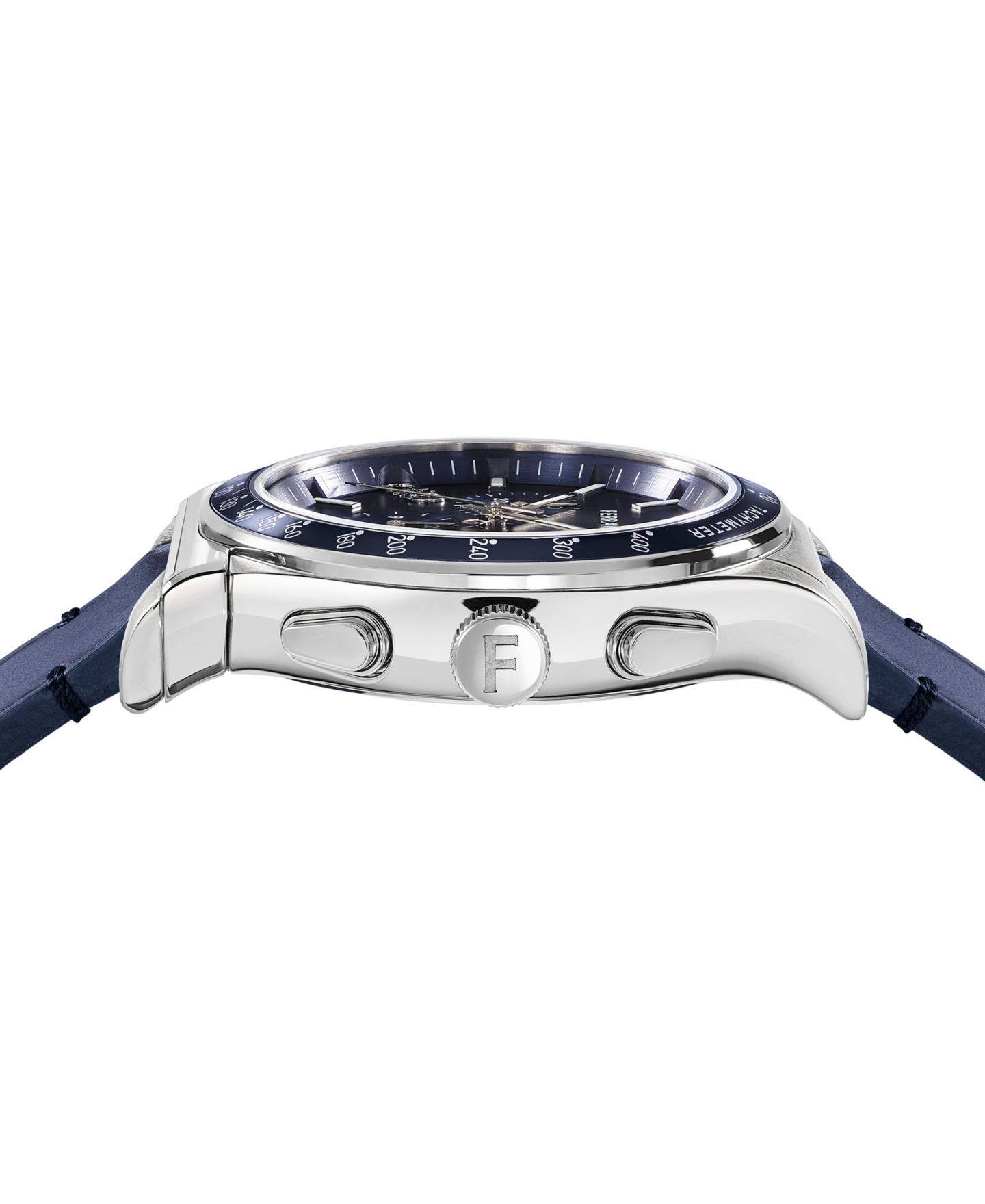 Мужские часы Ferragamo Salvatore 1927 Swiss Chronograph Blue Leather Strap Watch 42mm — фото 2