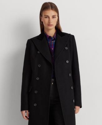 Lauren Ralph Lauren Women's Wool-Blend Twill Double-Breasted Coat