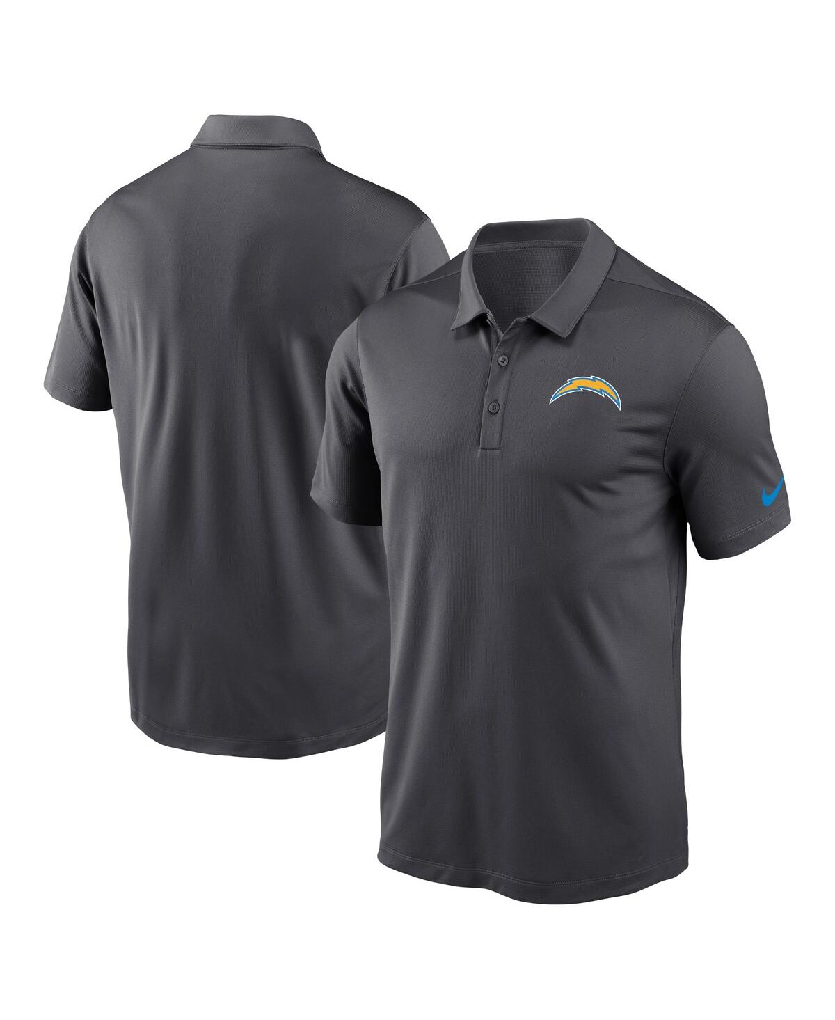 Shop Nike Men's  Anthracite Los Angeles Chargers Franchise Team Logo Performance Polo Shirt