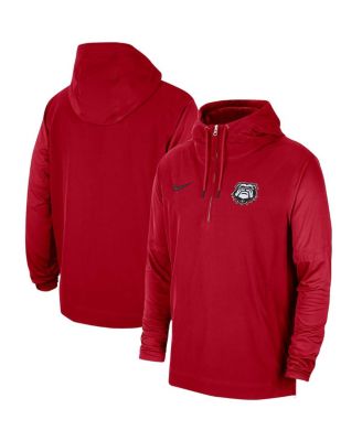 Men's Red Georgia Bulldogs 2023 Sideline Player Quarter-Zip Hoodie Jacket