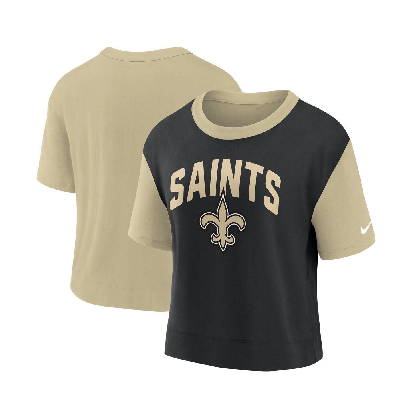 Женская футболка Nike Gold, Black New Orleans Saints High Hip Fashion — фото 3