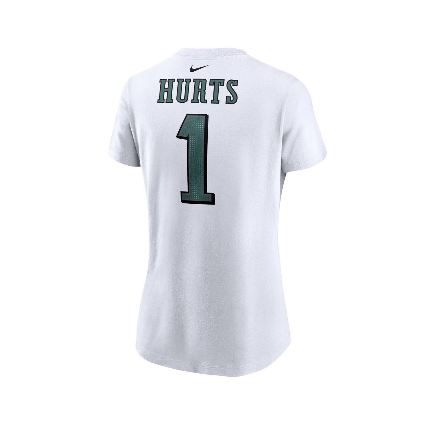 Women's Jalen Hurts White Philadelphia Eagles Player Name and Number T-shirt