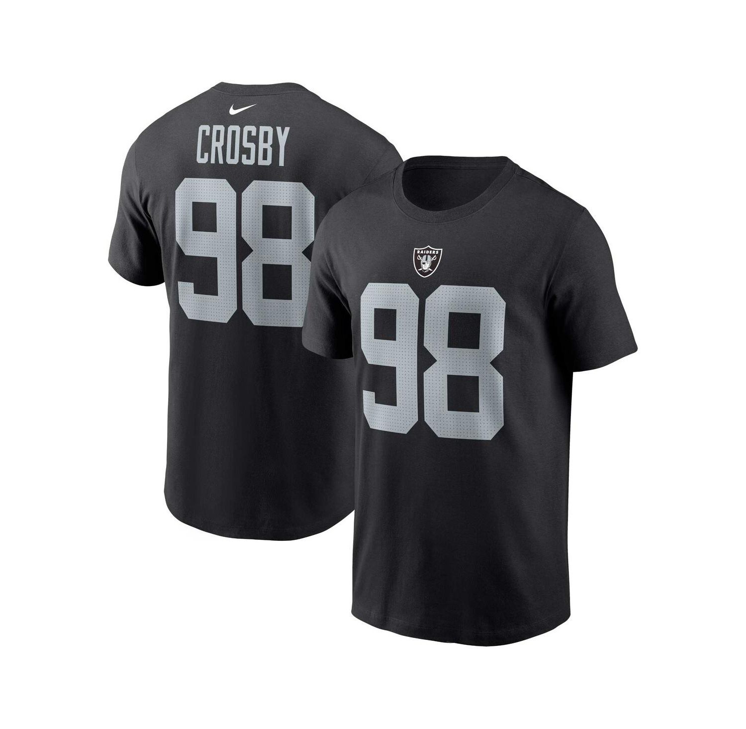 Men's Maxx Crosby Black Las Vegas Raiders Player Name and Number T-shirt