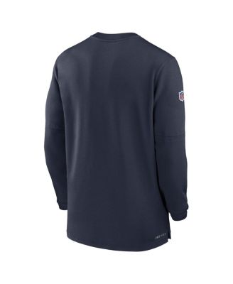 Men's Navy Chicago Bears 2023 Sideline Performance Long Sleeve Quarter-Zip Top