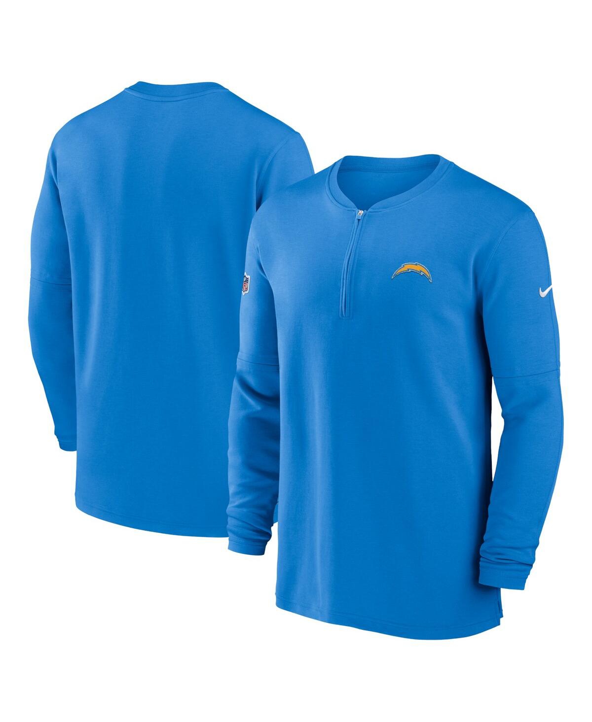 Shop Nike Men's  Powder Blue Los Angeles Chargers 2023 Sideline Performance Long Sleeve Quarter-zip Top