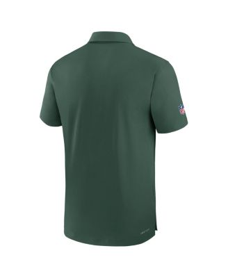 Men's Green Green Bay Packers Sideline Coaches Performance Polo Shirt
