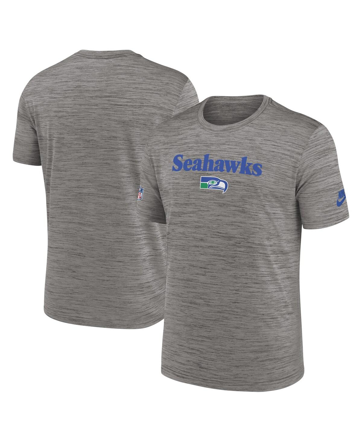 Nike Men's  Heather Charcoal Seattle Seahawks Throwback Sideline Performance T-shirt In Heather Charcoal