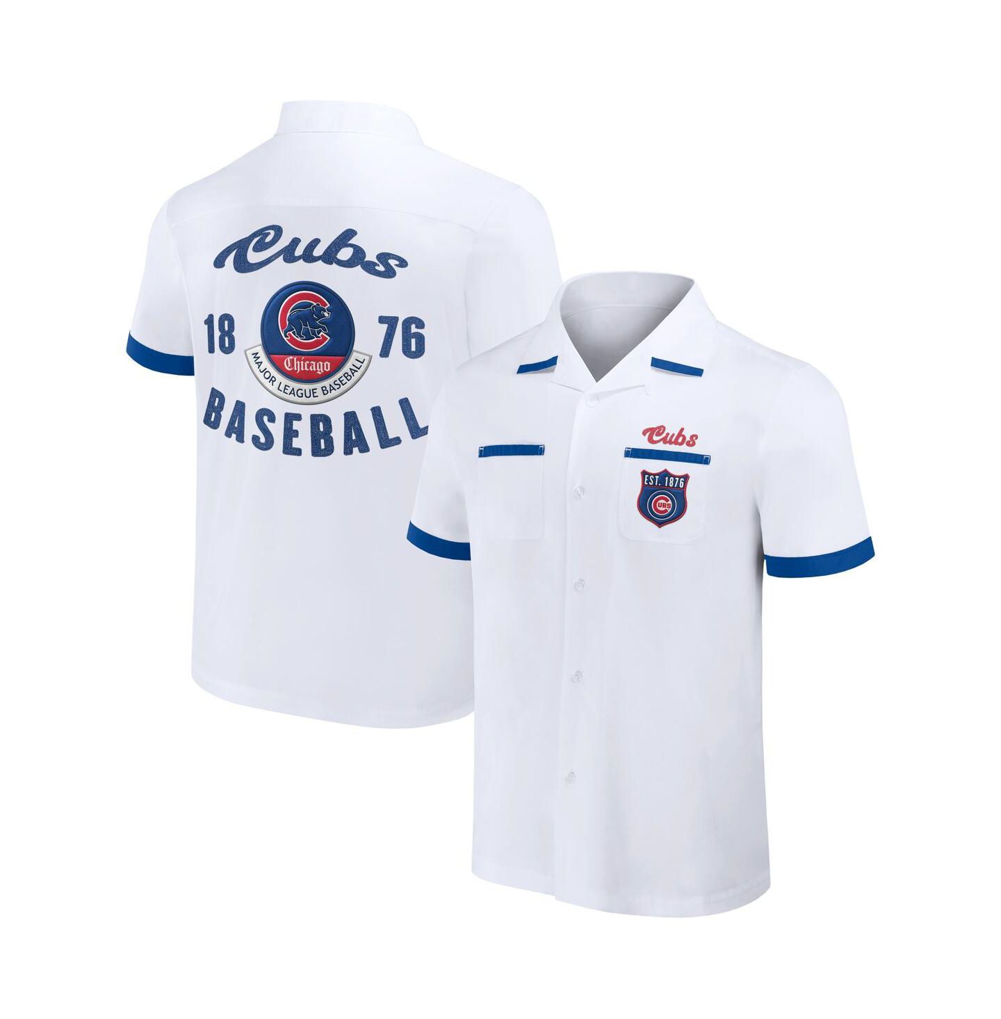 Мужская рубашка Fanatics Darius Rucker Collection by White Chicago Cubs Bowling Button-Up — фото 2