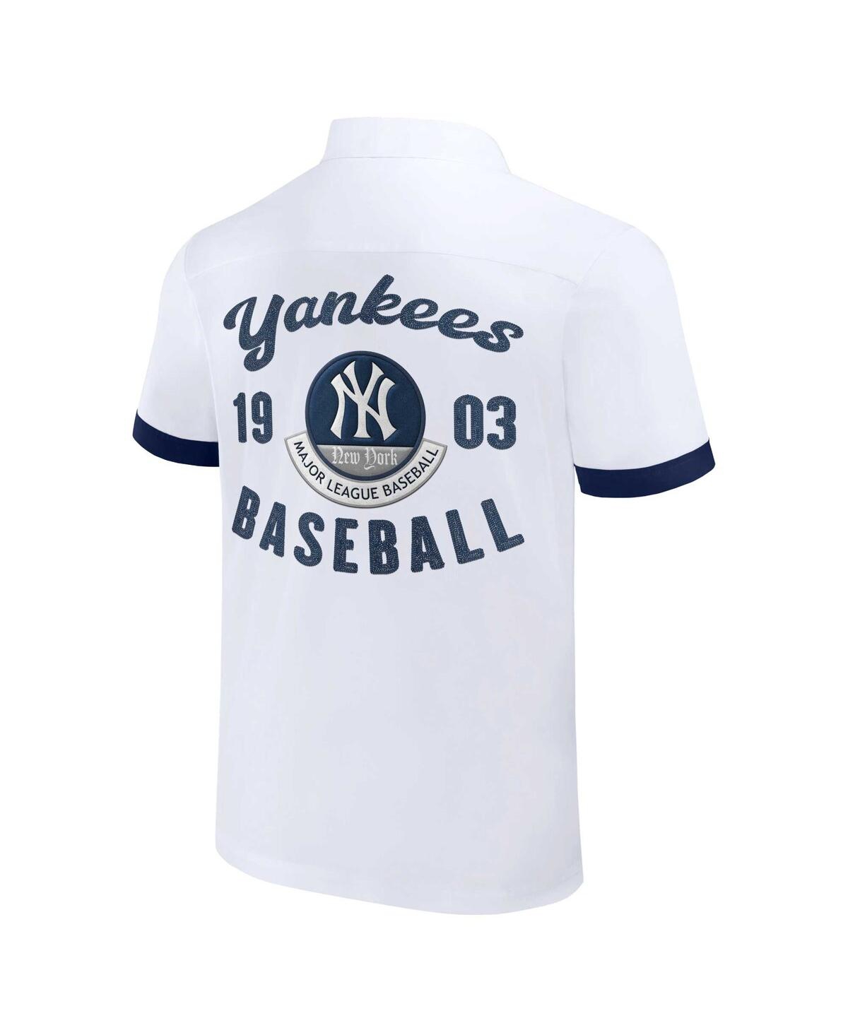 Fanatics Men's Darius Rucker Collection By  White New York Yankees Bowling Button-up Shirt In White