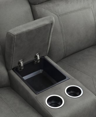 White Label Nadia 76" Double Glider Reclining Loveseat with Center Console