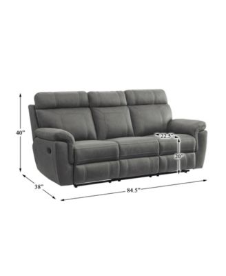 White Label Nadia 85" Double Reclining Sofa with Drop-Down Cup Holders