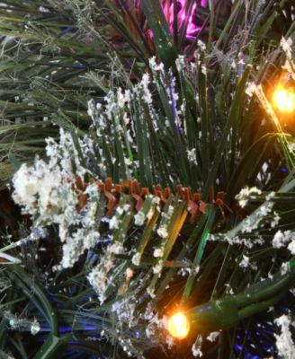 Le Present National Tree Company 30" Glittery Bristle Pine Wreath with Dual Color LED Cosmic Lights
