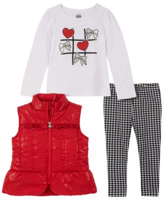 Kids Headquarters Boys 3-Piece Vest Outfit Set - Hooded Vest & Denim Jeans