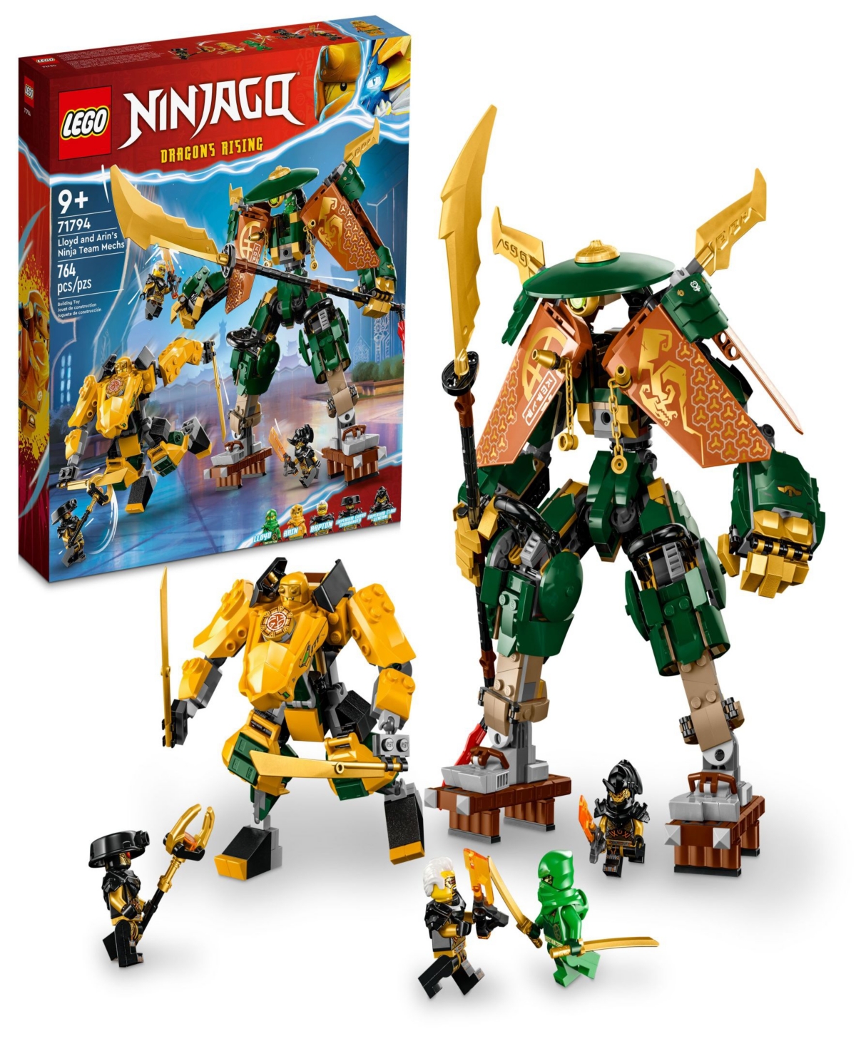 Lego Kids' Ninjago 71794 Lloyd And Arin's Ninja Team Mechs Toy Building Set In Multicolor