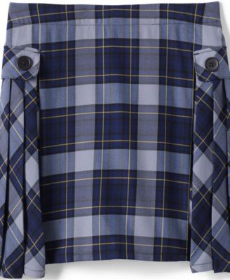 Big Girls Plus Side Pleat Plaid Skort Above the Knee