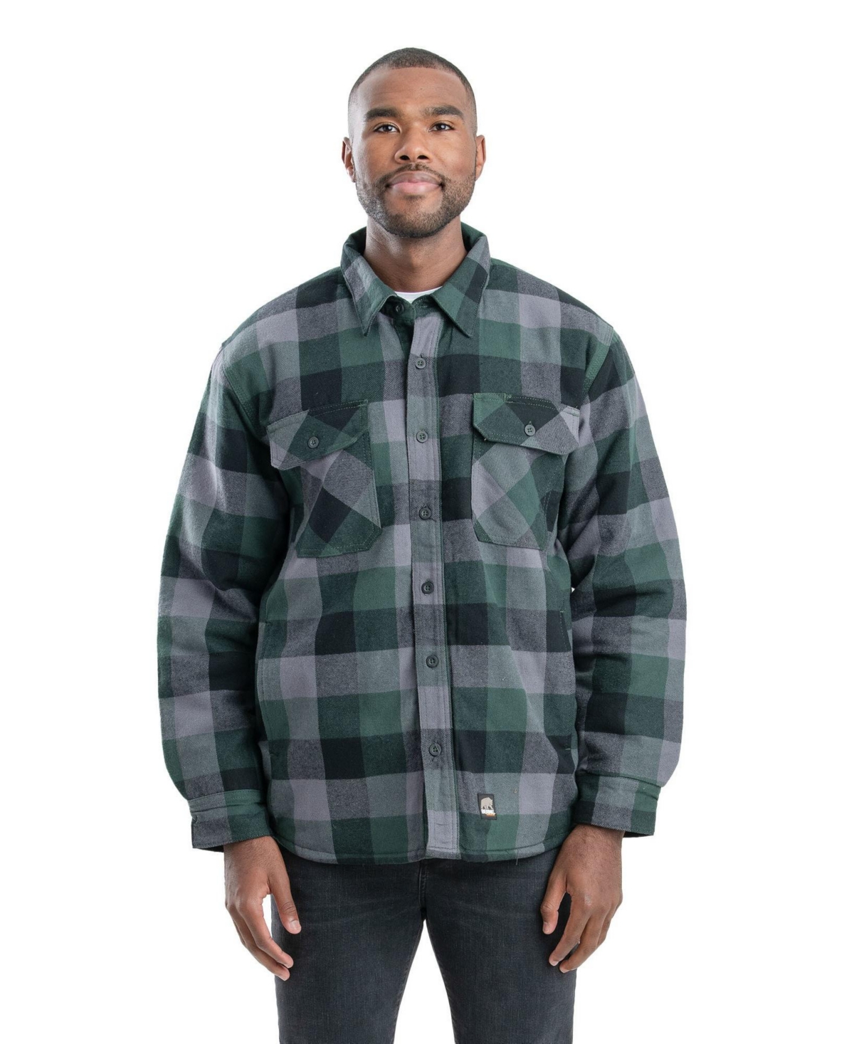 Big & Tall Heartland Flannel Shirt Jacket - Plaid green e