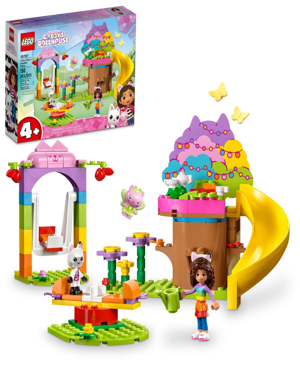 Lego Kids' Dreamworks Gabby's Dollhouse 10787 Kitty Fairy's Garden Party Toy Building Set In Multicolor