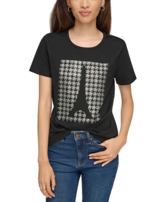 KARL LAGERFELD PARIS - Women's Houndstooth Eiffel Tower T-Shirt
