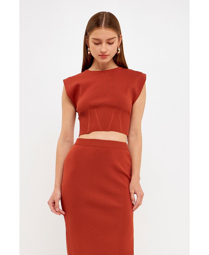 endless rose Women's Cinched Waist Sleeveless Knit Top Macy's