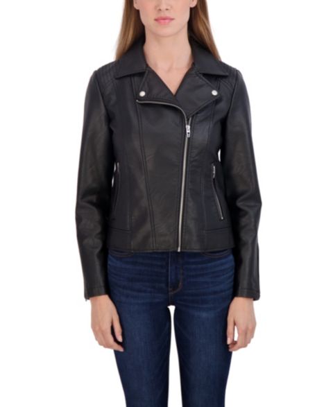 Женские куртки Sebby Collection Women's Faux Leather Biker Jacket