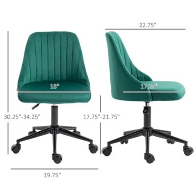 Velvet-Touch Mid-Back Armless Computer Office Task Chair Seat,