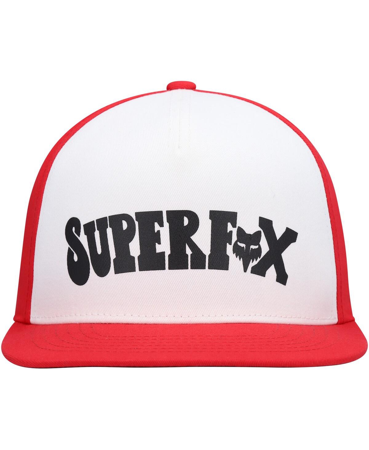 Shop Fox Big Boys And Girls  White, Red Super Trik Snapback Hat In White,red