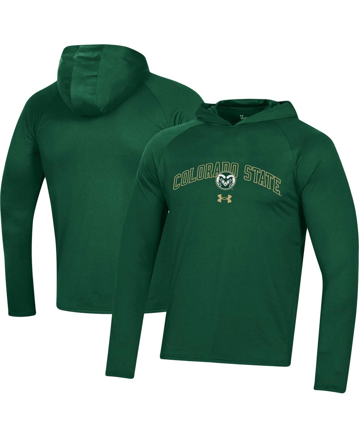 Shop Under Armour Men's  Green Colorado State Rams 2023 Sideline Tech Hooded Raglan Long Sleeve T-shirt