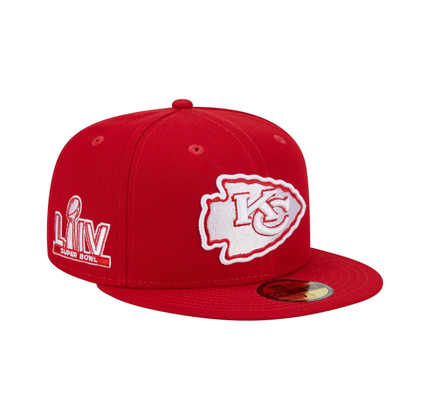 Men's Scarlet Kansas City Chiefs Super Bowl LIV Main Patch 59FIFTY Fitted Hat