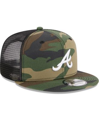 Men's Camo Atlanta Braves Woodland Camo Trucker 9FIFTY Snapback Hat