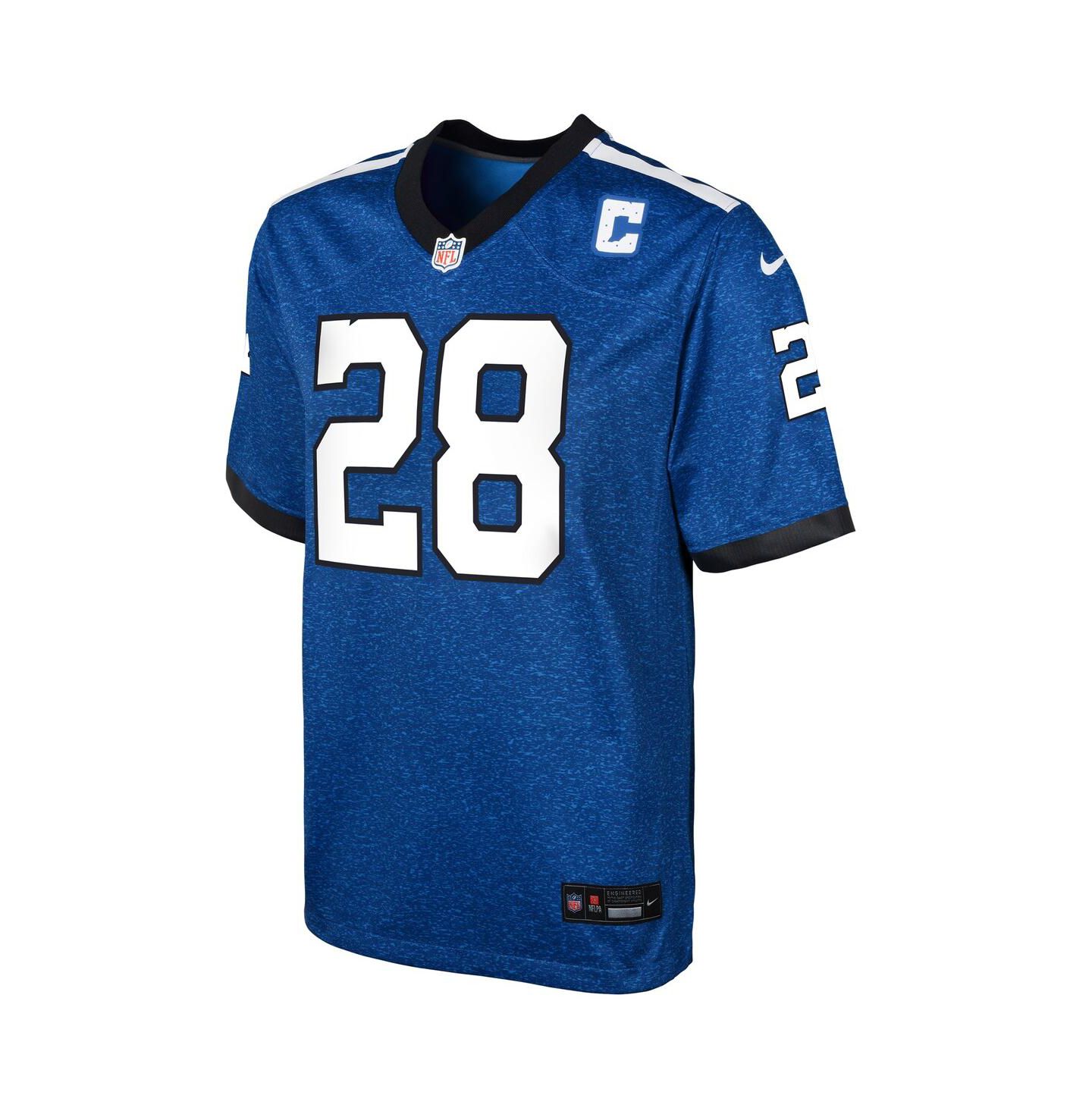 Топ Nike Jonathan Taylor Indianapolis Colts Indiana Nights Alternate Game Jersey для мальчиков, цвет: Королевский синий / Чёрный — фото 2