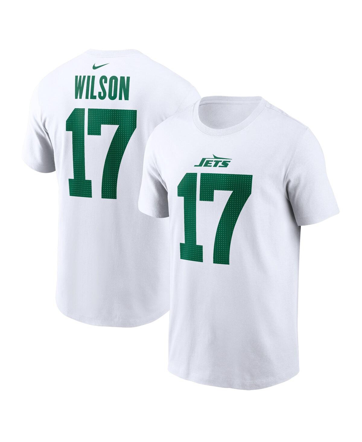 Nike Men's  Garrett Wilson White New York Jets Legacy Player Name And Number T-shirt