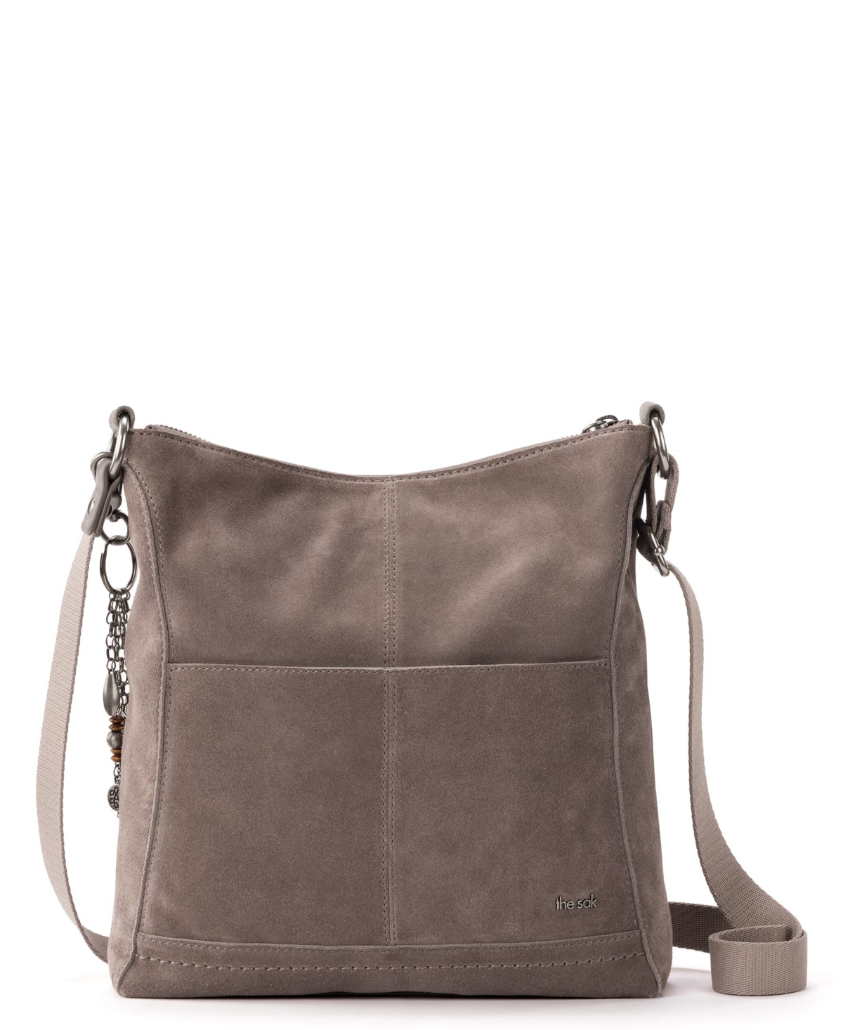 The Sak Lucia Leather Crossbody In Mushroom Suede