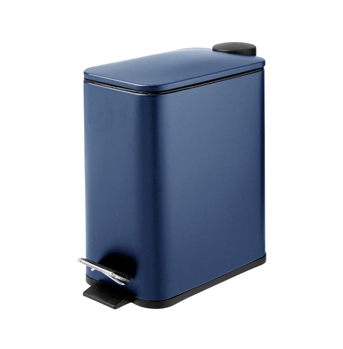 Slim Metal 1.3 Gallon Step Trash Can with Lid/Liner Bucket - Navy Blue - Navy