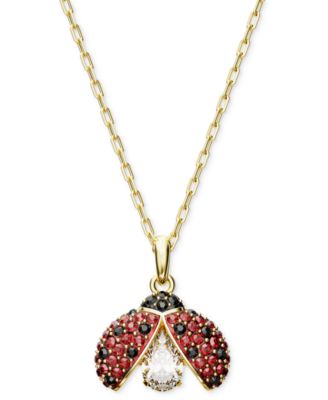 Swarovski - Gold-Tone Multicolor Crystal Ladybug Pendant Necklace, 15" + 2-3/4" extender