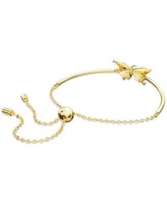 Swarovski Gold-Tone Multicolor Pavé Butterfly Slider Bracelet