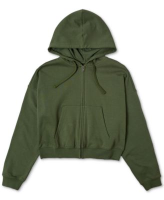 RVCA - Juniors' Court Zip-Front Cotton Long-Sleeve Hoodie